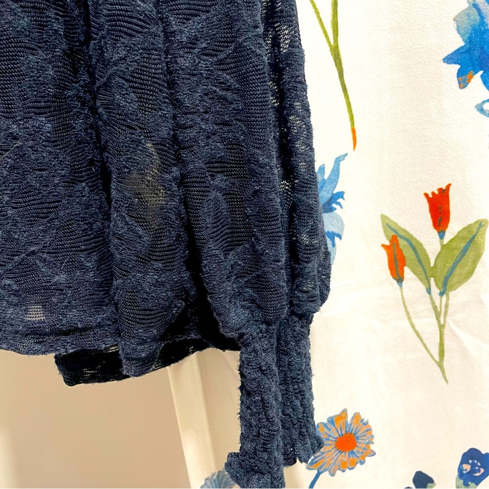 Anthropologie Deletta Amanna Navy Blue Lace Top Blouse - Picture 7 of 9